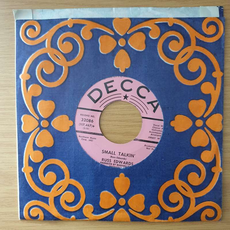 Russ Edwards  Small Talkin' / Girls And Boy - Vinyl 7" Record - Very-Good+ Quality (VG+) (very...