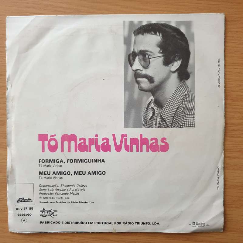 Tó Maria Vinhas  Formiga, Formiguinha - Vinyl 7" Record - Very-Good+ Quality (VG+) (verygoodp...