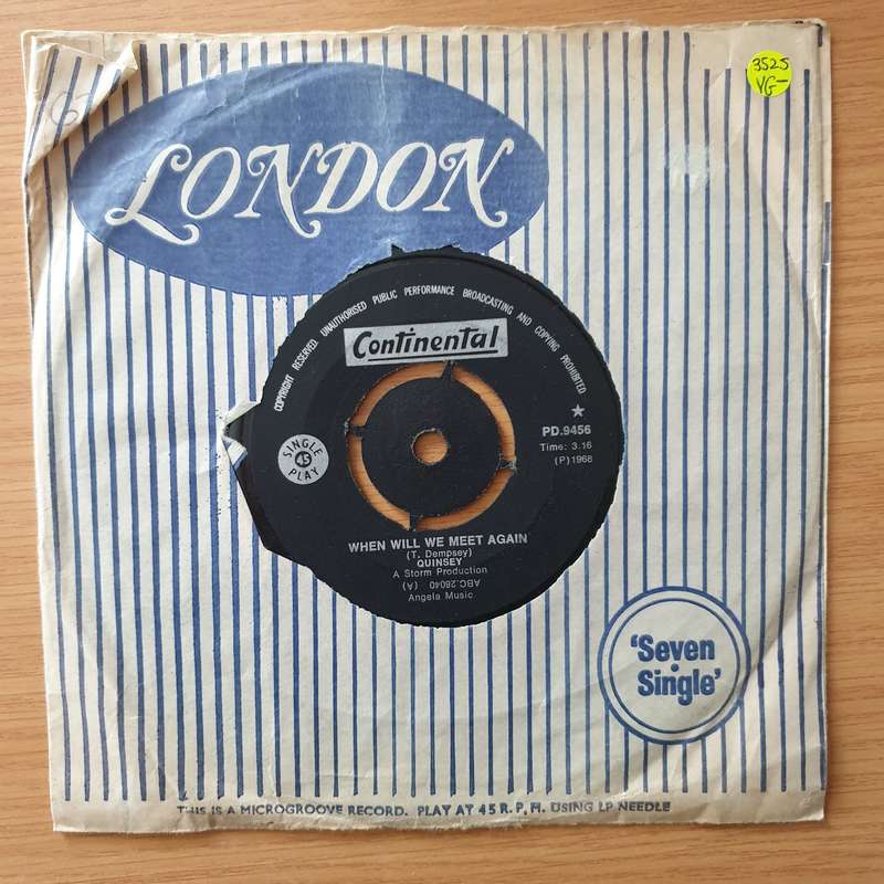 Quinsey - When Will We Meet Again - Vinyl 7" Record - Opened  - Very-Good- Quality (VG-) (verygoo...