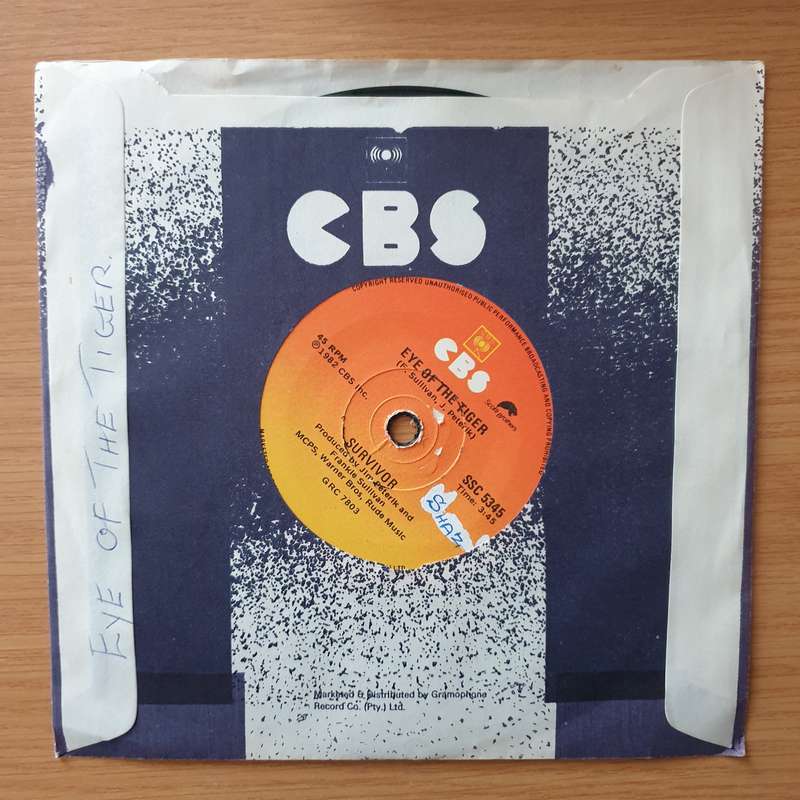 Survivor  Eye Of The Tiger - Vinyl 7" Record - Very-Good+ Quality (VG+) (verygoodplus)