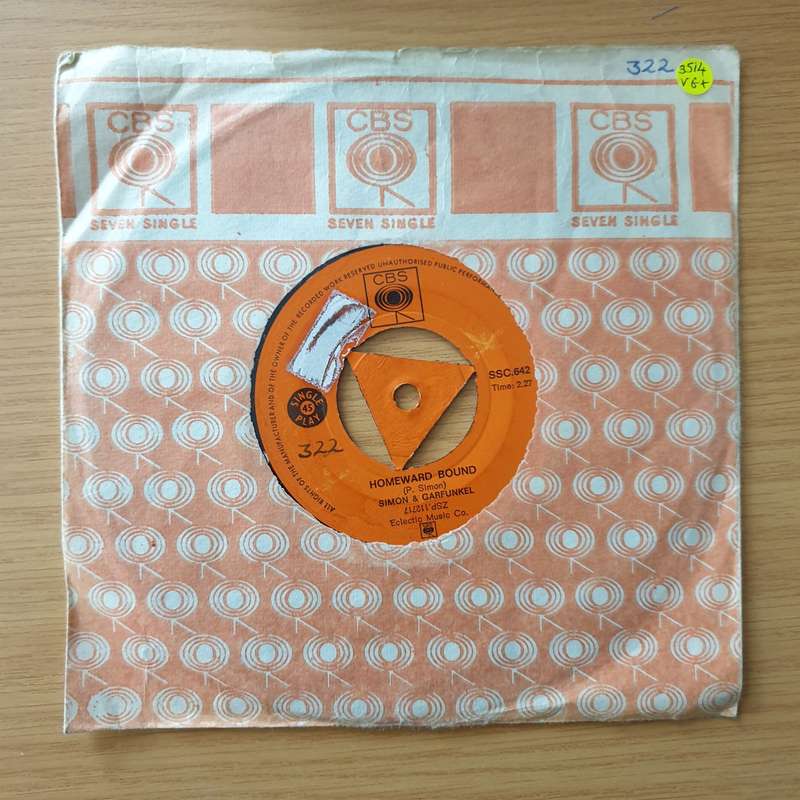 Simon & Garfunkel - Homeward Bound - Vinyl 7" Record - Very-Good+ Quality (VG+) (verygoodplus)