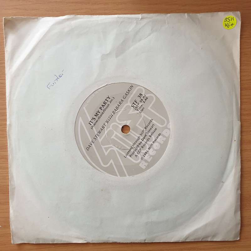 Dave Stewart With Barbara Gaskin  It's My Party - Vinyl 7" Record - Very-Good+ Quality (VG+) (...