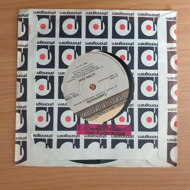 Elton John  Passengers - Vinyl 7" Record - Very-Good+ Quality (VG+) (verygoodplus)