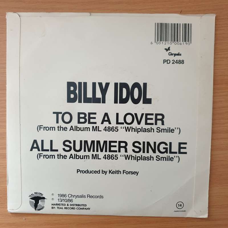 Billy Idol  To Be A Lover - Vinyl 7" Record - Very-Good+ Quality (VG+) (verygoodplus)