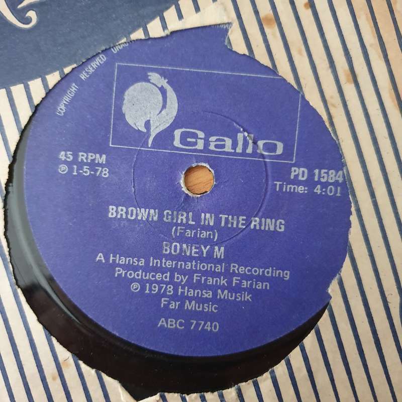 Boney M.  Rivers Of Babylon / Brown Girl In The Ring - Vinyl 7" Record - Very-Good+ Quality (V...