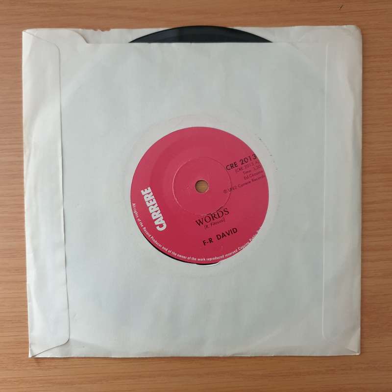 F-R David  Words - Vinyl 7" Record - Very-Good+ Quality (VG+) (verygoodplus)