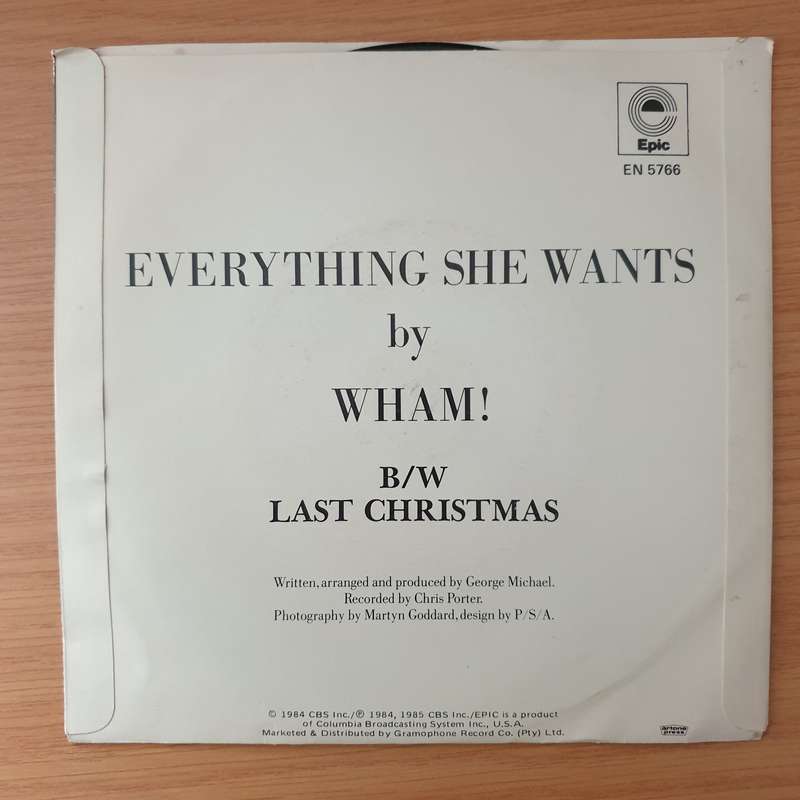 Wham!  Everything She Wants - Vinyl 7" Record - Very-Good+ Quality (VG+) (verygoodplus)
