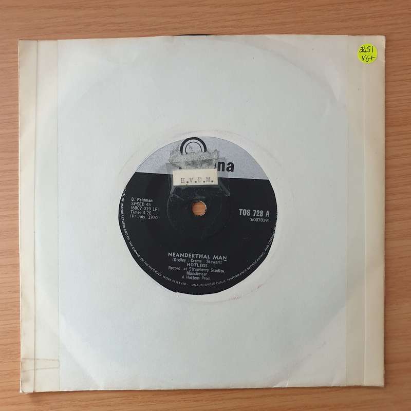 Hotlegs  Neanderthal Man - Vinyl 7" Record - Very-Good+ Quality (VG+) (verygoodplus)