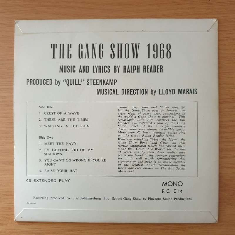 The Johannesburg Region of the Boy Scouts Association - Gang Show - Vinyl 7" Record - Very-Good+ ...