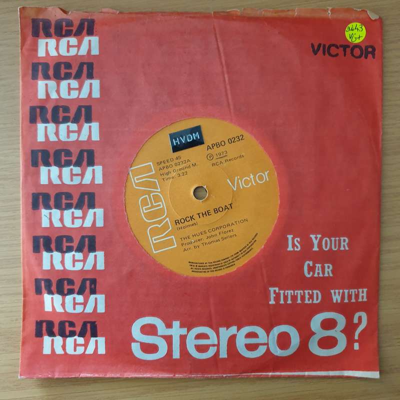 The Hues Corporation  Rock The Boat - Vinyl 7" Record - Very-Good+ Quality (VG+) (verygoodplus)