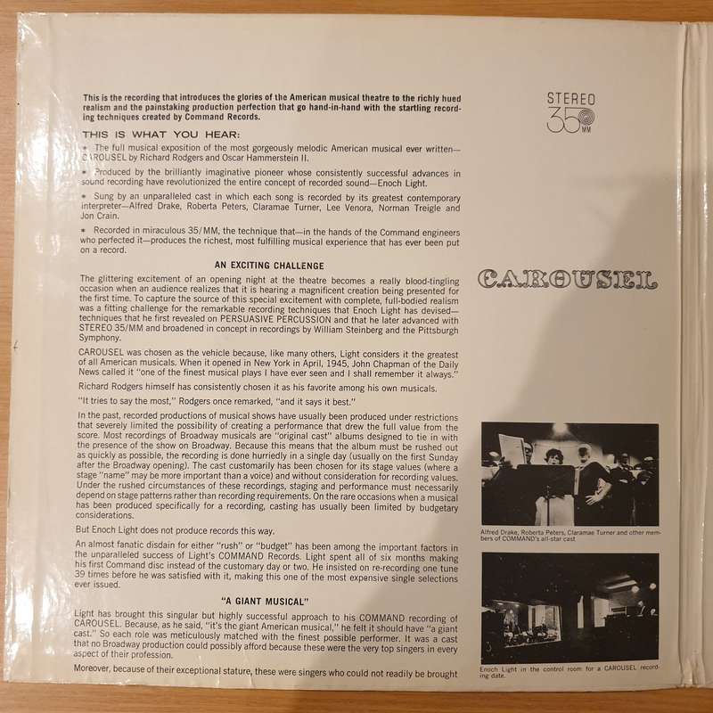 Richard Rodgers and Oscar Hammerstein II  Carousel - Vinyl LP Record - Very-Good Quality (VG) ...
