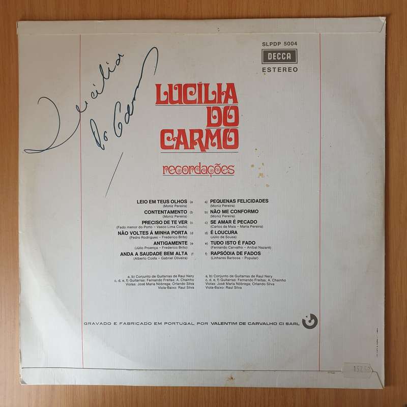 Lucília Do Carmo  Recordações - Vinyl LP Record - Very-Good+ Quality (VG+) (verygoodplus)