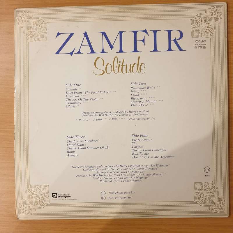 Zamfir  Solitude - Double Vinyl LP Record - Very-Good+ Quality (VG+) (verygoodplus)
