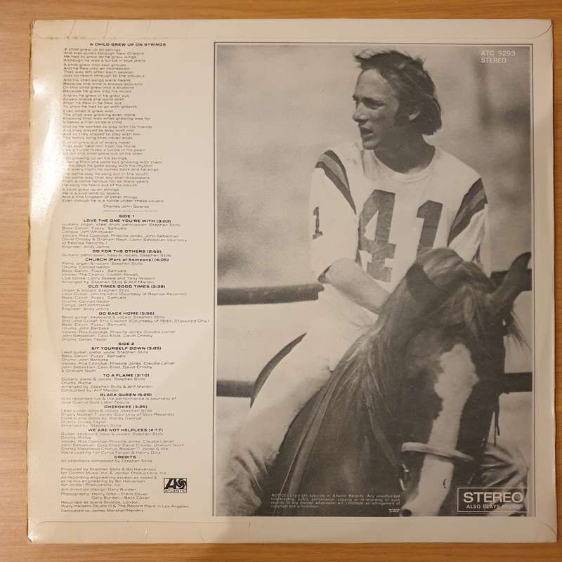 Stephen Stills  Stephen Stills - Vinyl LP Record  (VG+)