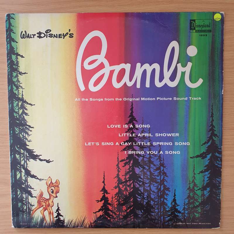 Walt Disney's Bambi - Vinyl LP Record - Very-Good+ Quality (VG+) (verygoodplus)