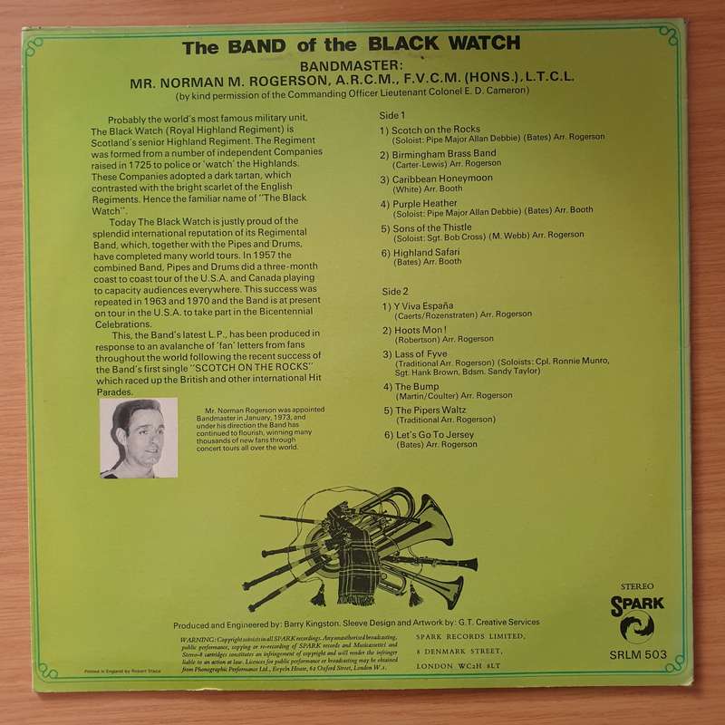 The Band Of The Black Watch  Scotch On The Rocks - Vinyl LP Record - Very-Good+ Quality (VG+) ...