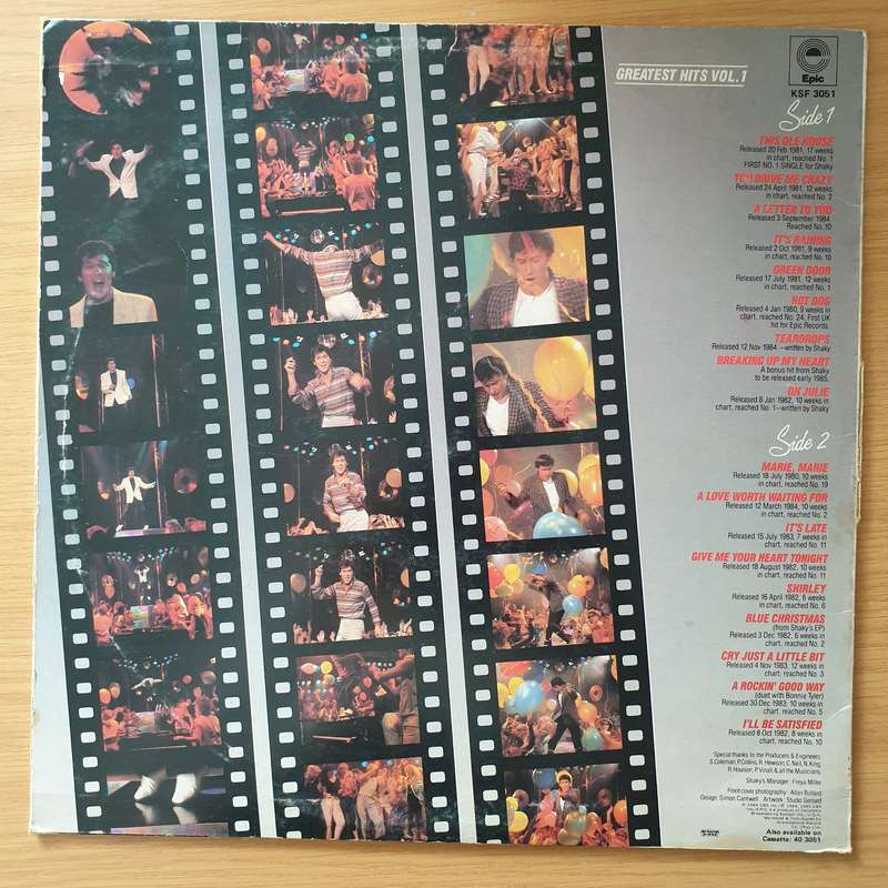 Shakin' Stevens  Greatest Hits Vol. 1 - Vinyl LP Record - Very-Good+ Quality (VG+) (verygoodplus)