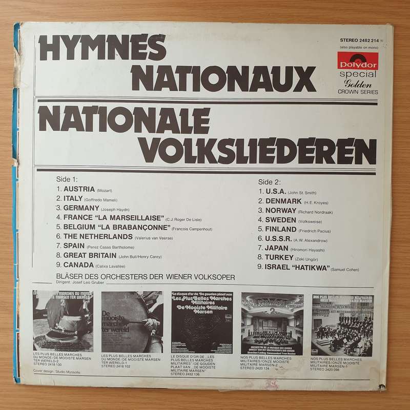 Bläser Des Orchesters Der Wiener Volksoper  Hymnes Nationaux - Nationale Volksliederen - Viny...
