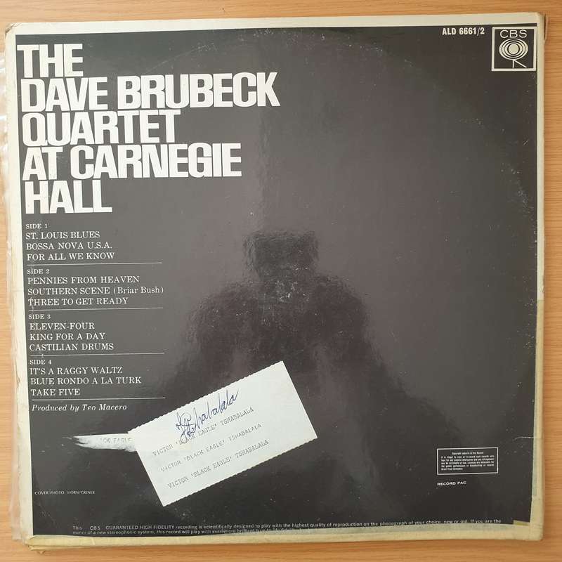 The Dave Brubeck Quartet  At Carnegie Hall - Vinyl LP Record - Very-Good+ Quality (VG+) (veryg...