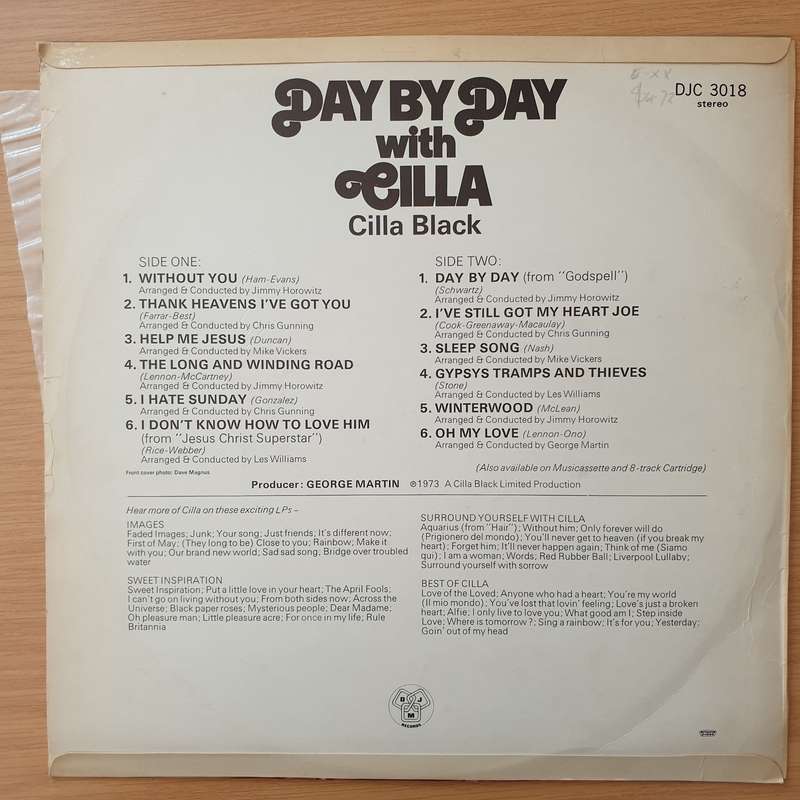 Cilla Black  Day By Day With Cilla - Vinyl LP Record - Very-Good+ Quality (VG+) (verygoodplus)