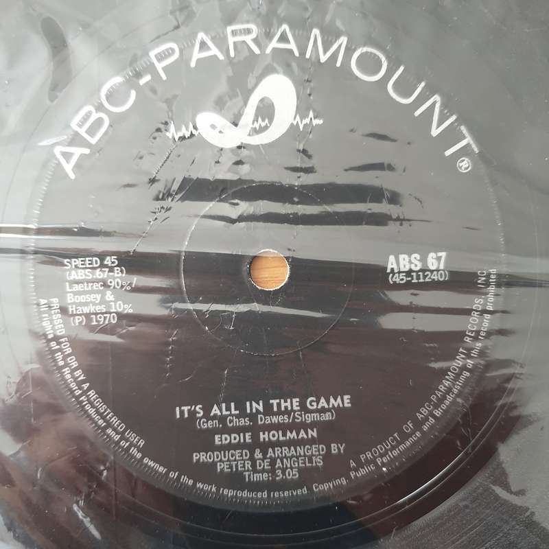 Eddie Holman  Hey There Lonely Girl - Vinyl 7" Record - Very-Good+ Quality (VG+) (verygoodplus)