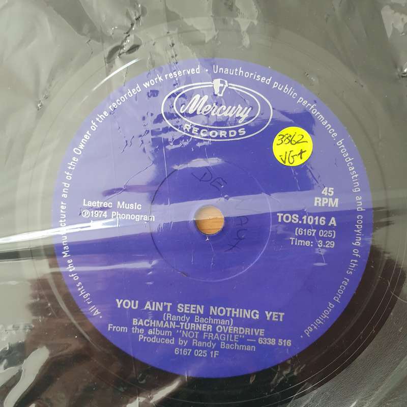 Bachman-Turner Overdrive  You Ain't Seen Nothing Yet / Free Wheelin' - Vinyl 7" Record - Very-...