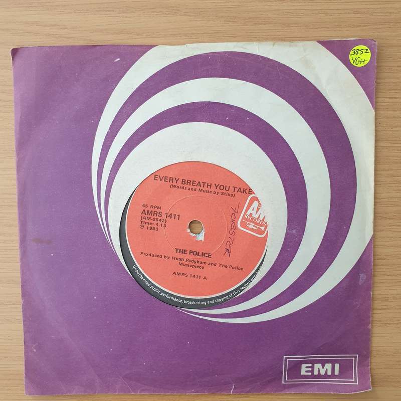 The Police  Every Breath You Take - Vinyl 7" Record - Very-Good+ Quality (VG+) (verygoodplus)