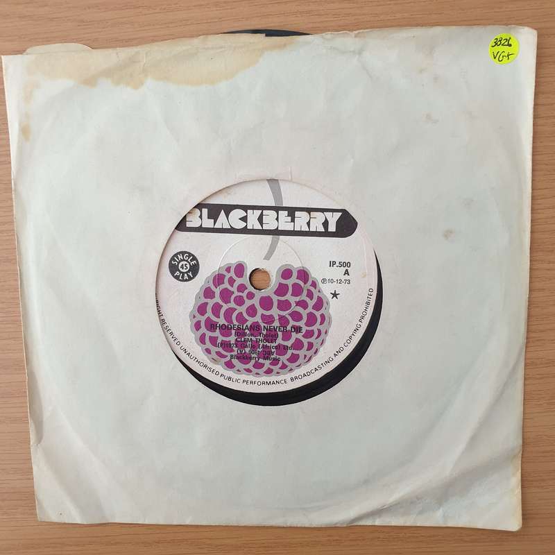 Clem Tholet  Rhodesians Never Die - Vinyl 7" Record (VG+)