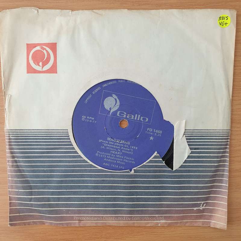 Heart  Magic Man / White Lightning And Wine - Vinyl 7" Record - Very-Good+ Quality (VG+) (very...