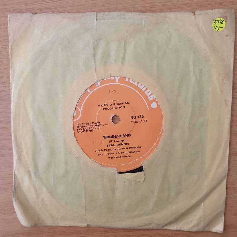 Sean Rennie  Wonderland - Vinyl 7" Record - Very-Good- Quality (VG-) (verygoodminus)