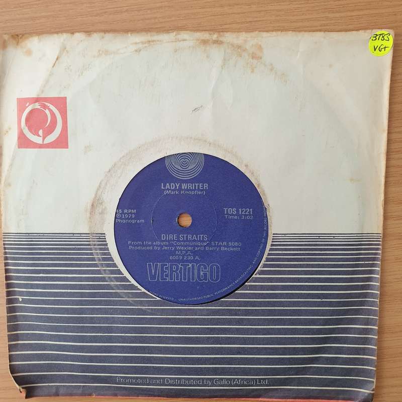 Dire Straits  Lady Writer - Vinyl 7" Record - Very-Good+ Quality (VG+) (verygoodplus)