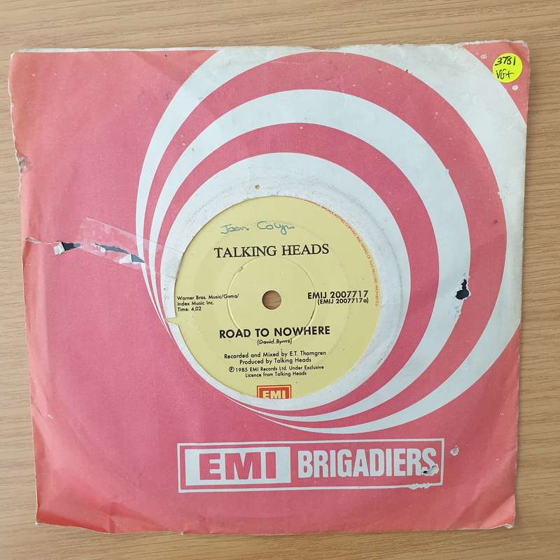 Talking Heads  Road To Nowhere - Vinyl 7" Record - Very-Good+ Quality (VG+) (verygoodplus)