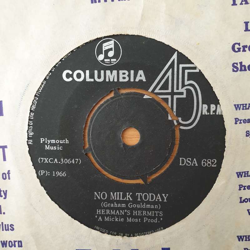 Herman's Hermits  No Milk Today / My Reservation's Been Confirmed - Vinyl 7" Record - Very-Goo...
