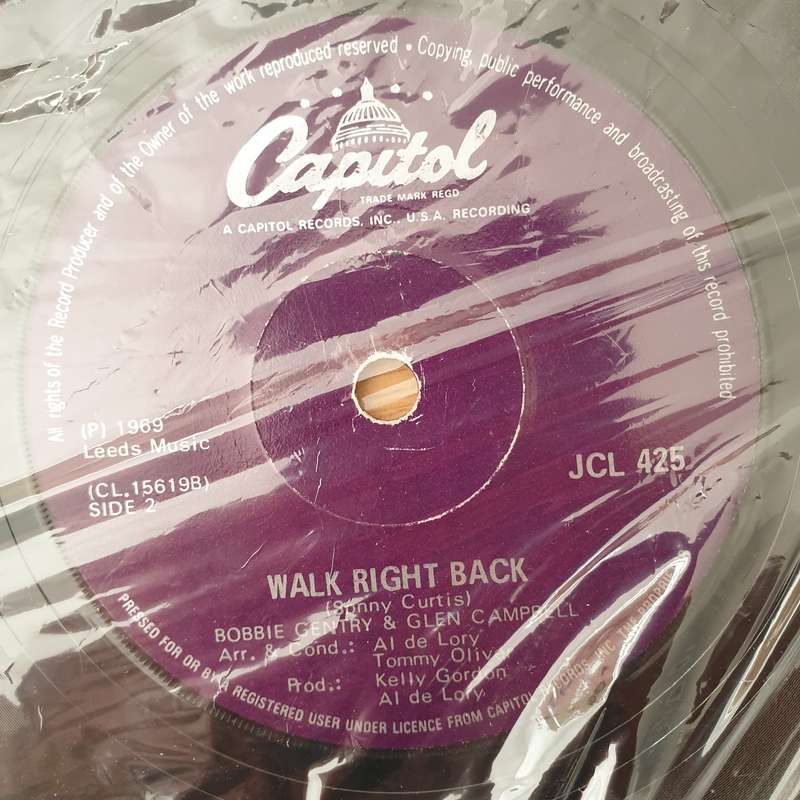 Bobbie Gentry & Glen Campbell  All I Have To Do Is Dream / Walk Right Back - Vinyl 7" Record -...