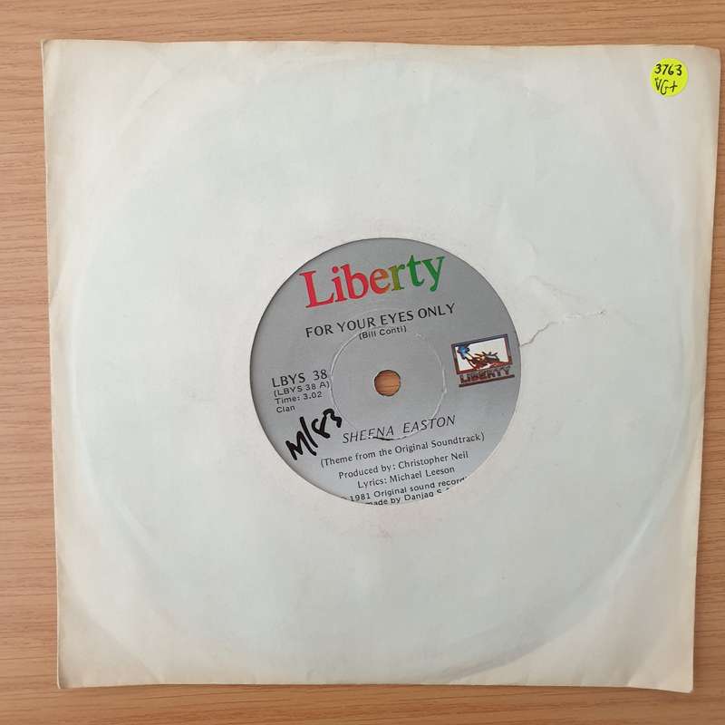 Sheena Easton  For Your Eyes Only - Vinyl 7" Record - Very-Good+ Quality (VG+) (verygoodplus)