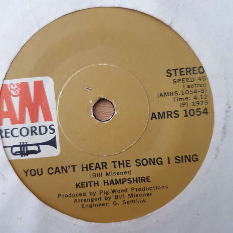 Keith Hampshire  First Cut Is The Deepest / You Can't Hear The Song I Sing - Vinyl 7" Record -...