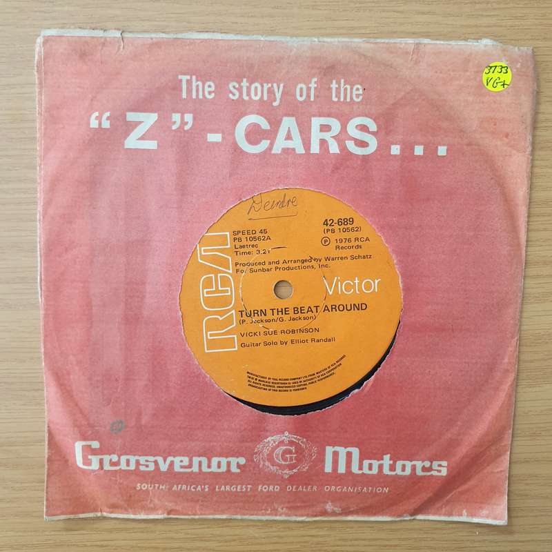 Vicki Sue Robinson  Turn The Beat Around - Vinyl 7" Record - Very-Good+ Quality (VG+) (verygoo...
