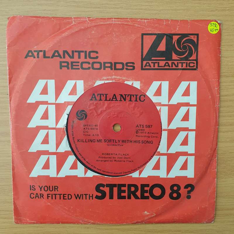 Roberta Flack  Killing Me Softly With His Song - Vinyl 7" Record - Very-Good+ Quality (VG+) (v...