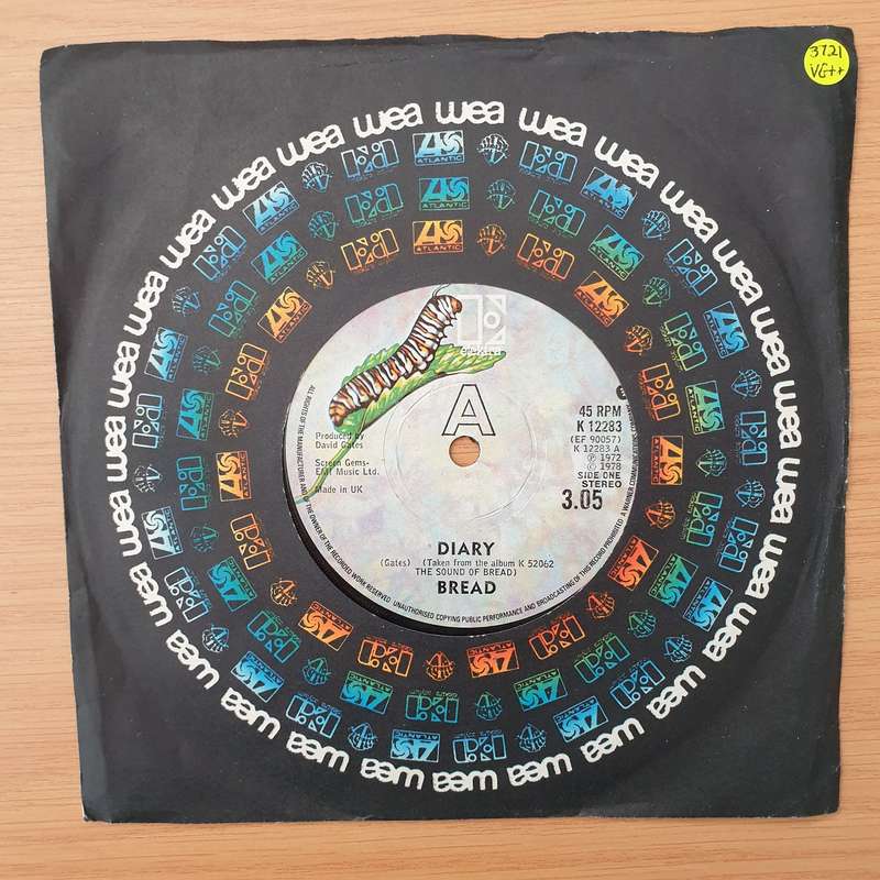 Bread  Diary - Vinyl 7" Record - Very-Good+ Quality (VG+) (verygoodplus)