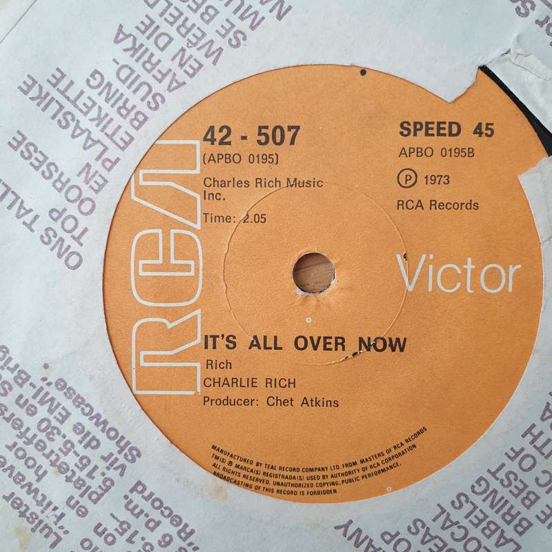 Charlie Rich  There Won't Be Anymore - Vinyl 7" Record - Very-Good+ Quality (VG+) (verygoodplus)
