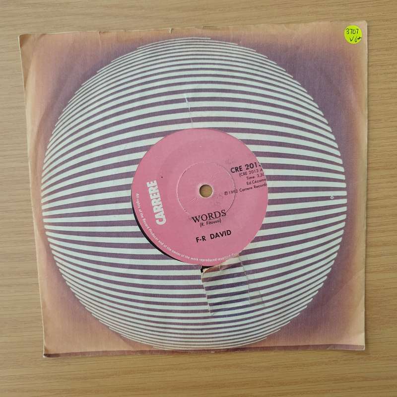 F-R David  Words - Vinyl 7" Record - Very-Good+ Quality (VG+) (verygoodplus)