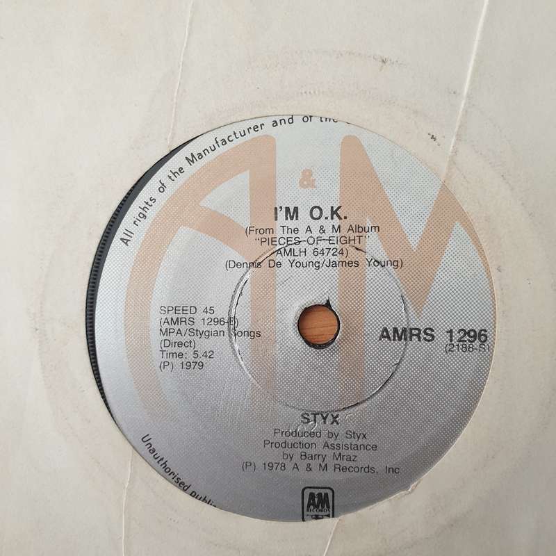 Styx  Babe - Vinyl 7" Record - Very-Good+ Quality (VG+) (verygoodplus)