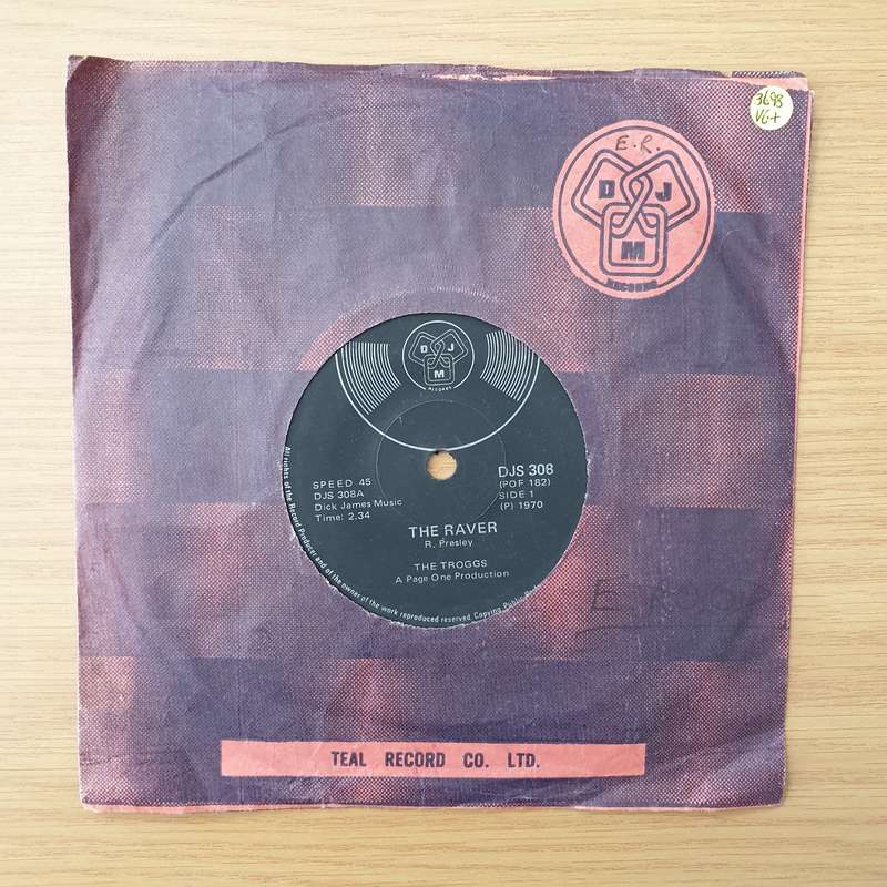 The Troggs  The Raver / You - Vinyl 7" Record - Very-Good+ Quality (VG+) (verygoodplus)