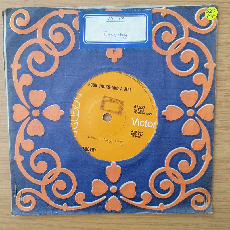 Four Jacks And A Jill  Timothy - Vinyl 7" Record - Very-Good+ Quality (VG+) (verygoodplus)