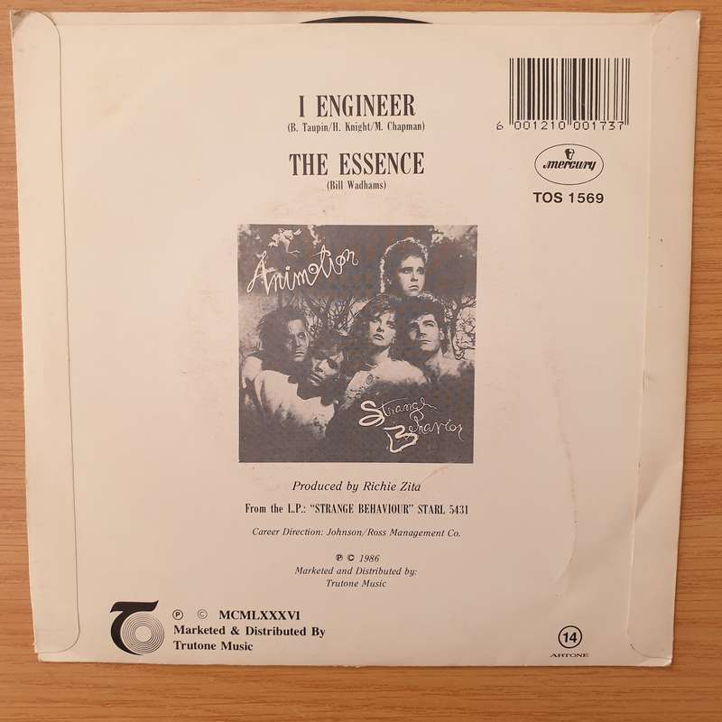 Animotion  I Engineer - Vinyl 7" Record - Very-Good+ Quality (VG+) (verygoodplus)
