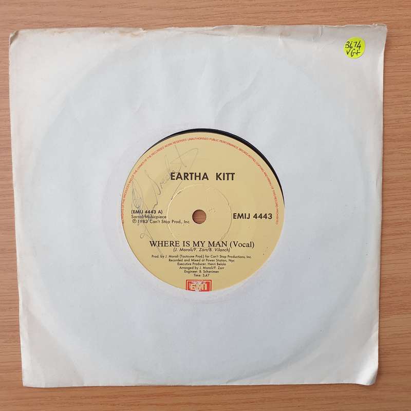 Eartha Kitt  Where Is My Man - Vinyl 7" Record - Very-Good+ Quality (VG+) (verygoodplus)