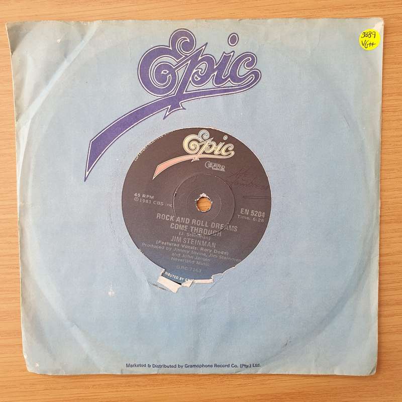 Jim Steinman  Rock And Roll Dreams Come Through - Vinyl 7" Record - Very-Good+ Quality (VG+) (...