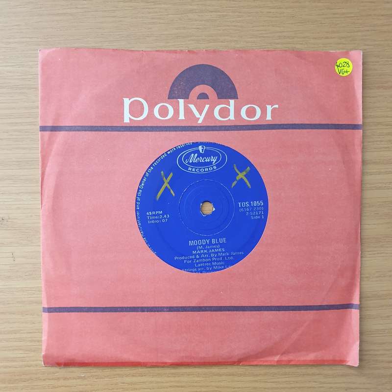 Mark James  Moody Blue / Wrong Kind Of Love - Vinyl 7" Record - Very-Good+ Quality (VG+) (very...