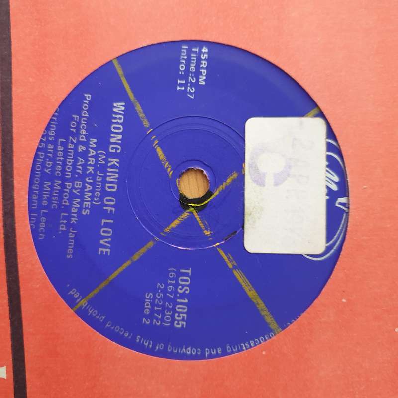 Mark James  Moody Blue / Wrong Kind Of Love - Vinyl 7" Record - Very-Good+ Quality (VG+) (very...