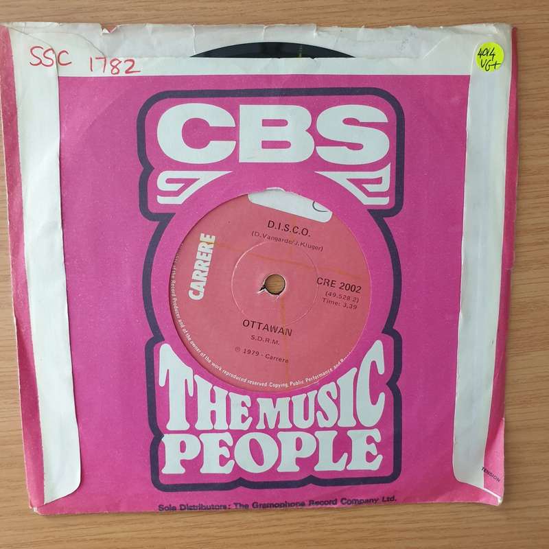 Ottawan  D.I.S.C.O. - Vinyl 7" Record - Very-Good+ Quality (VG+) (verygoodplus)